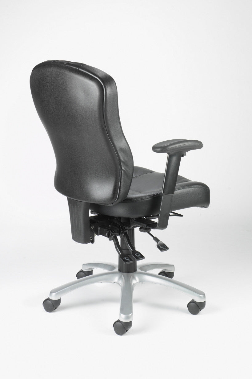 Zircon Leather High Back 24 Hour Office Chair with Arms and Headrest Option