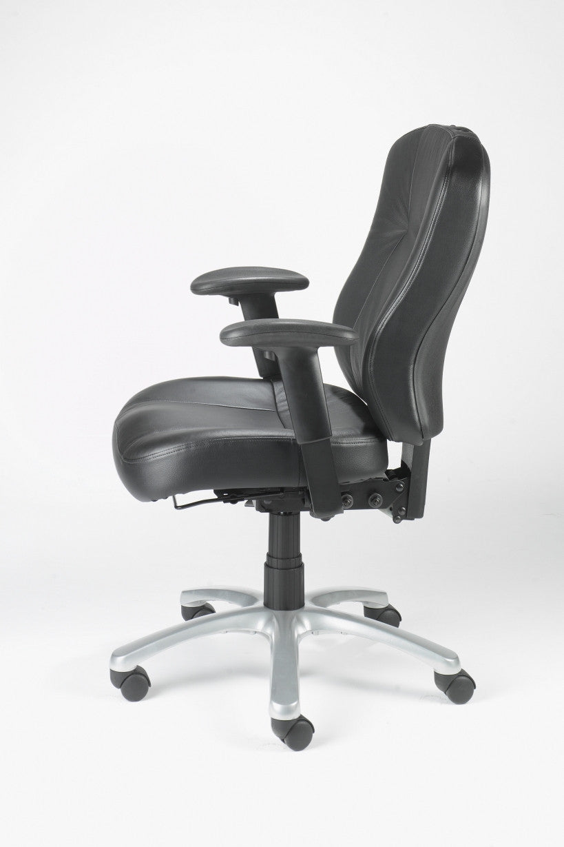 Zircon Leather High Back 24 Hour Office Chair with Arms and Headrest Option